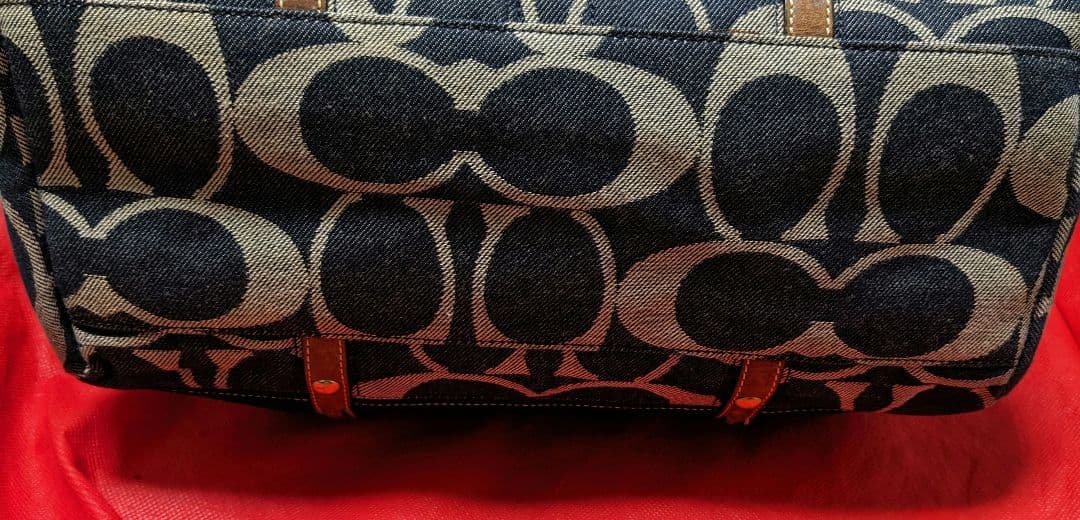 COACH コーチシグネチャー デニム ボストンバッグ ハンドバッグ y2k