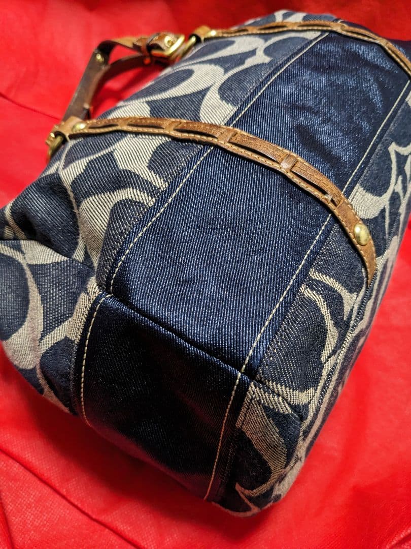 COACH コーチシグネチャー デニム ボストンバッグ ハンドバッグ y2k
