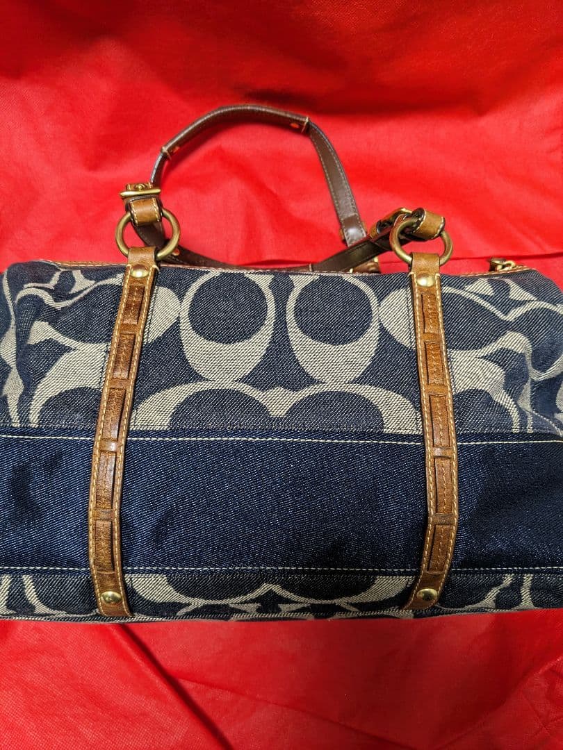 COACH コーチシグネチャー デニム ボストンバッグ ハンドバッグ y2k