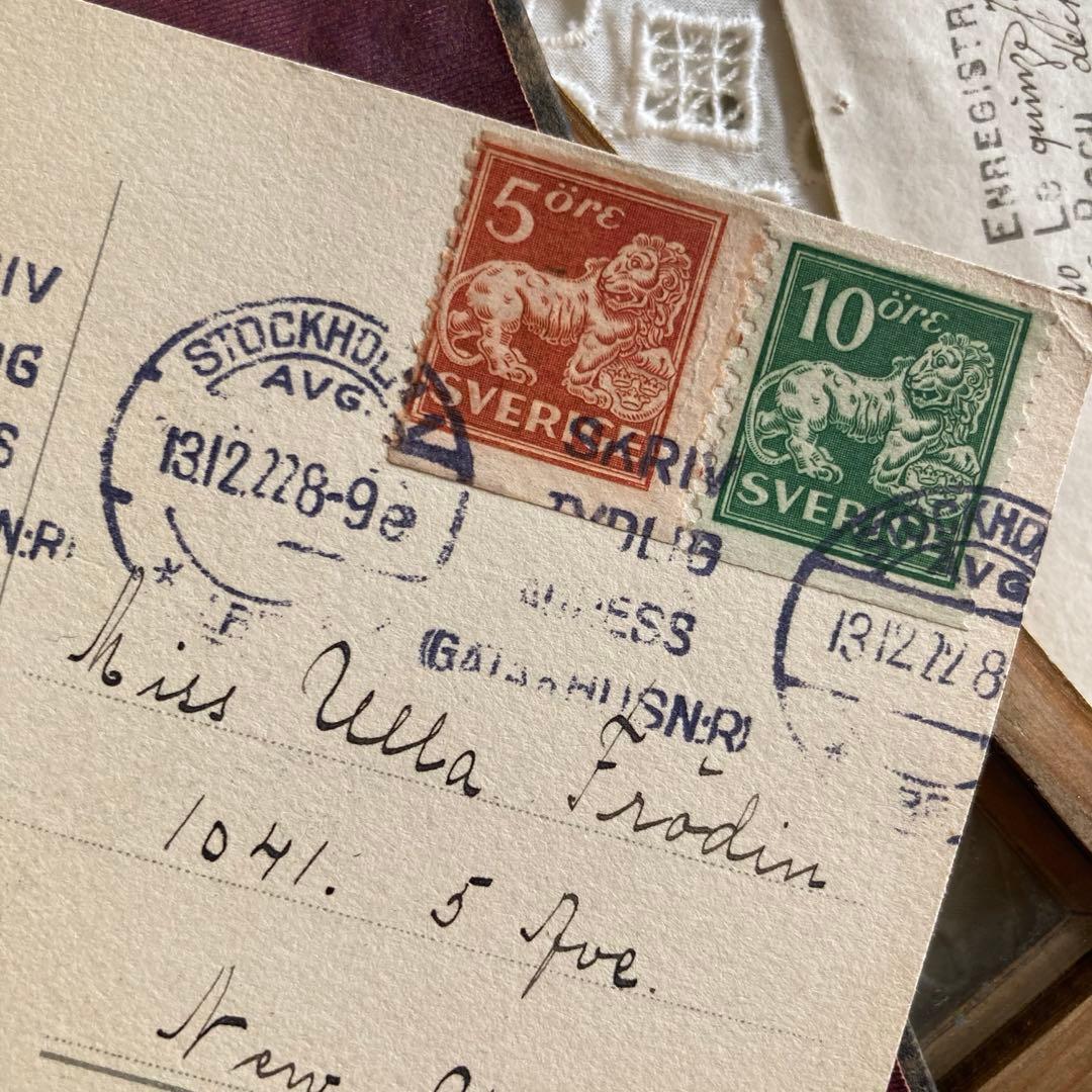 アンティークフレームD★1920年代超希少なBIRGITのアンティークカード入り