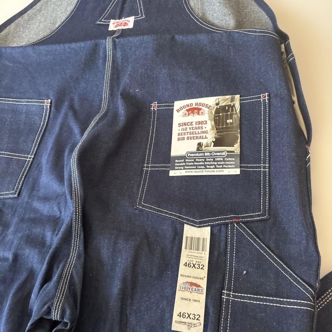 z655新品ラウンドハウス オーバーオール 46x32 大きいサイズ！