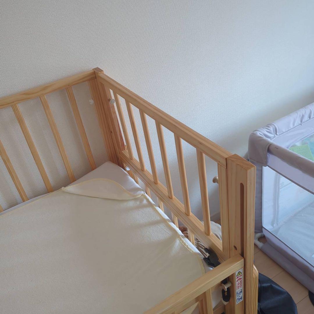 YAMATOYAのベビーベッド マットレス付き