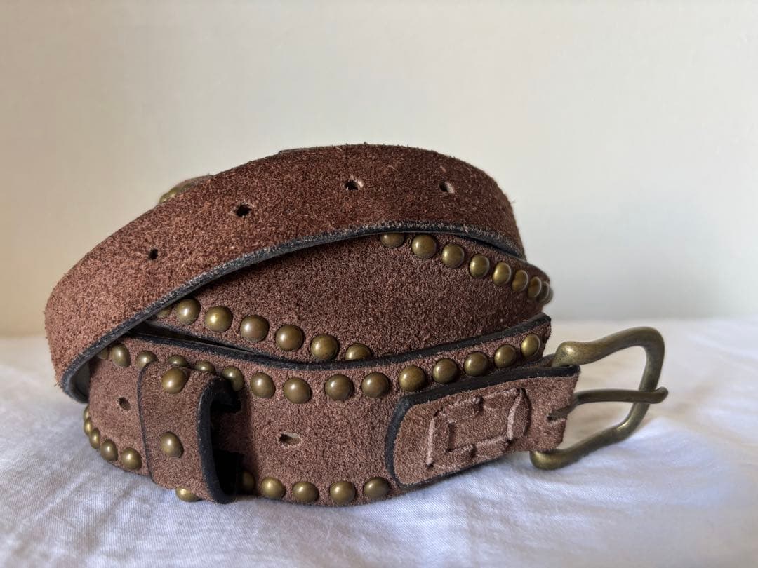 Numbernine 宮下期スタッズスエードレザーベルト ナンバーナイン