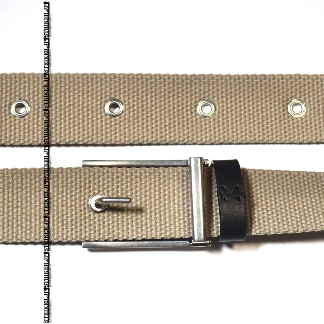 【処分】dunhill ダンヒル 伊製 キャンバスベルト ベージュ 最大111㎝