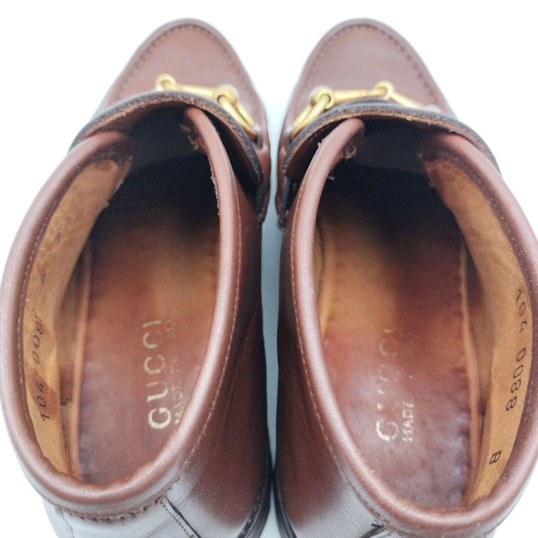 GUCCI グッチ ホースビット 厚底 ローファー ブラウン UK7 本革