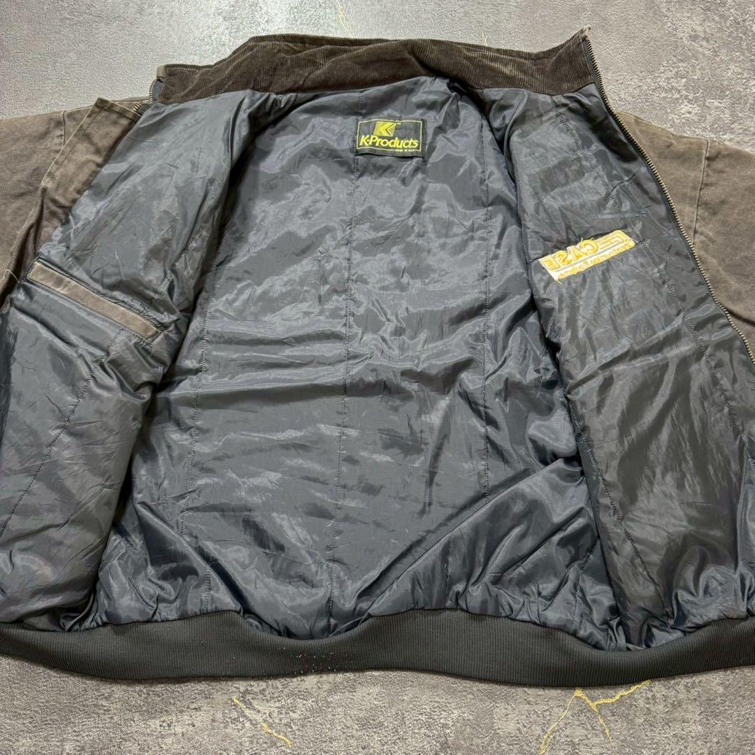 80sUSA製アクティブジャケットダック地TALONスイングトップLブラウン古着