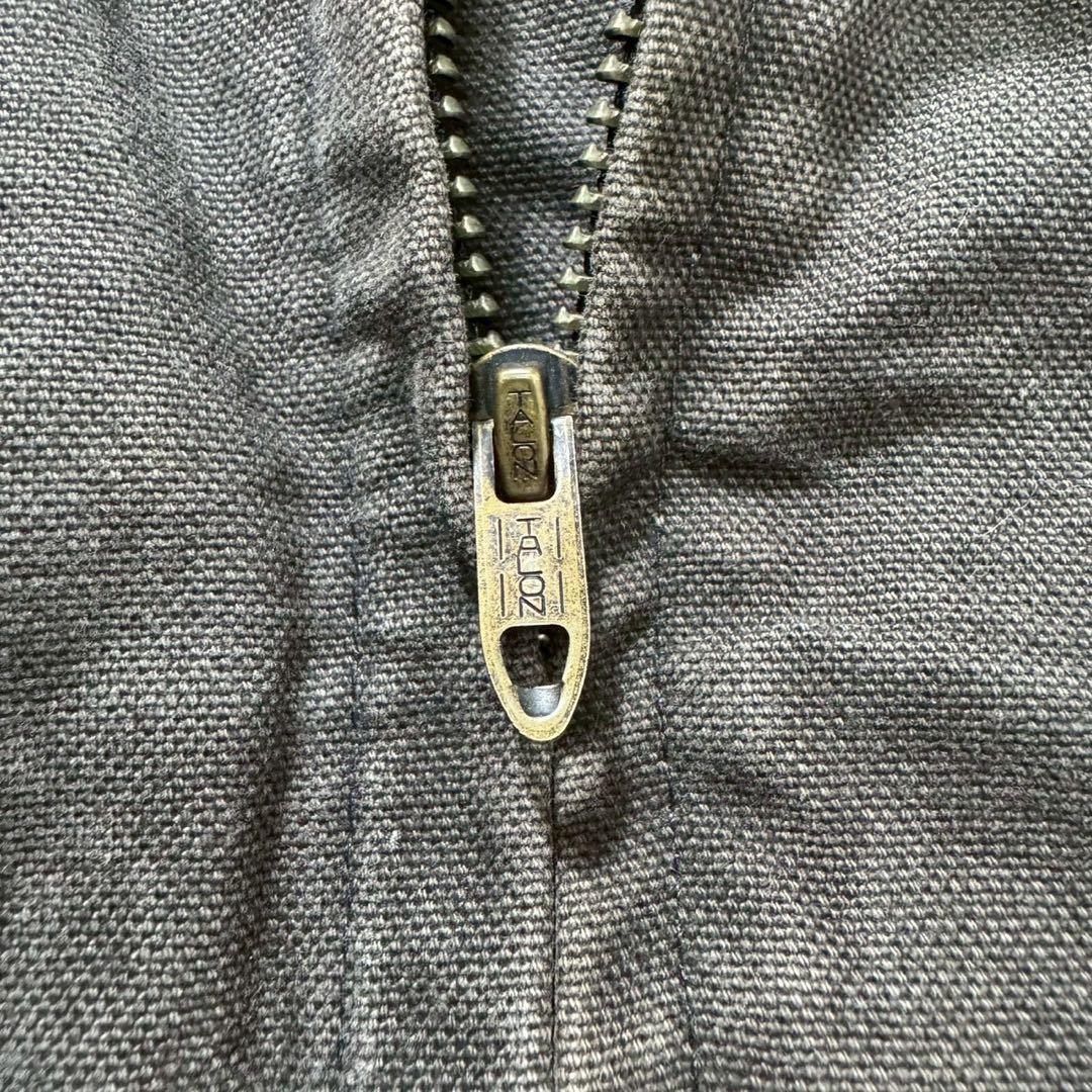 80sUSA製アクティブジャケットダック地TALONスイングトップLブラウン古着