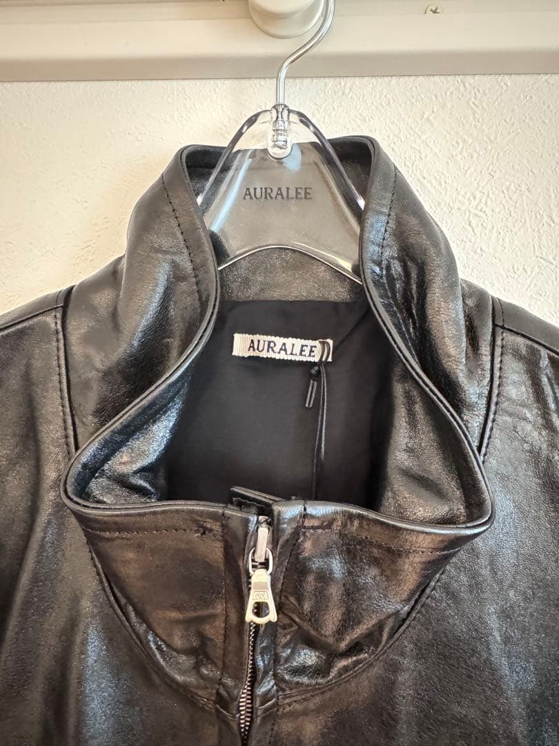 ジャケット・アウター AURALEE LAMB LEATHER ZIP BLOUSON