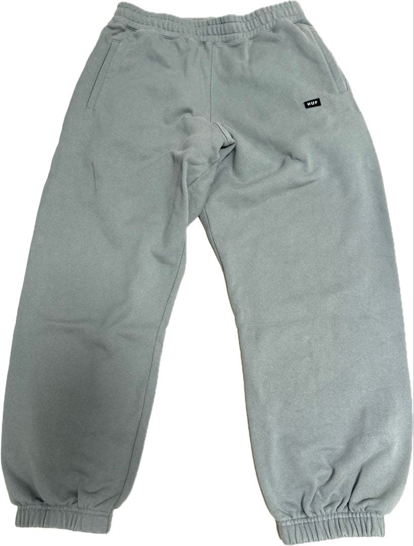 HUF グリーン フルジップパーカーSとスウェットパンツ Mのセットアップ