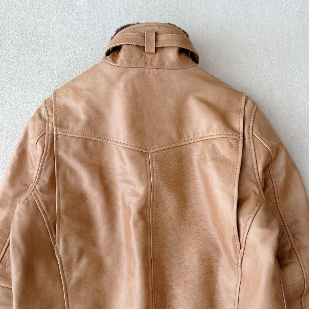 リューグーレザーズ ライダース ファー キルティング キャメル XL相当