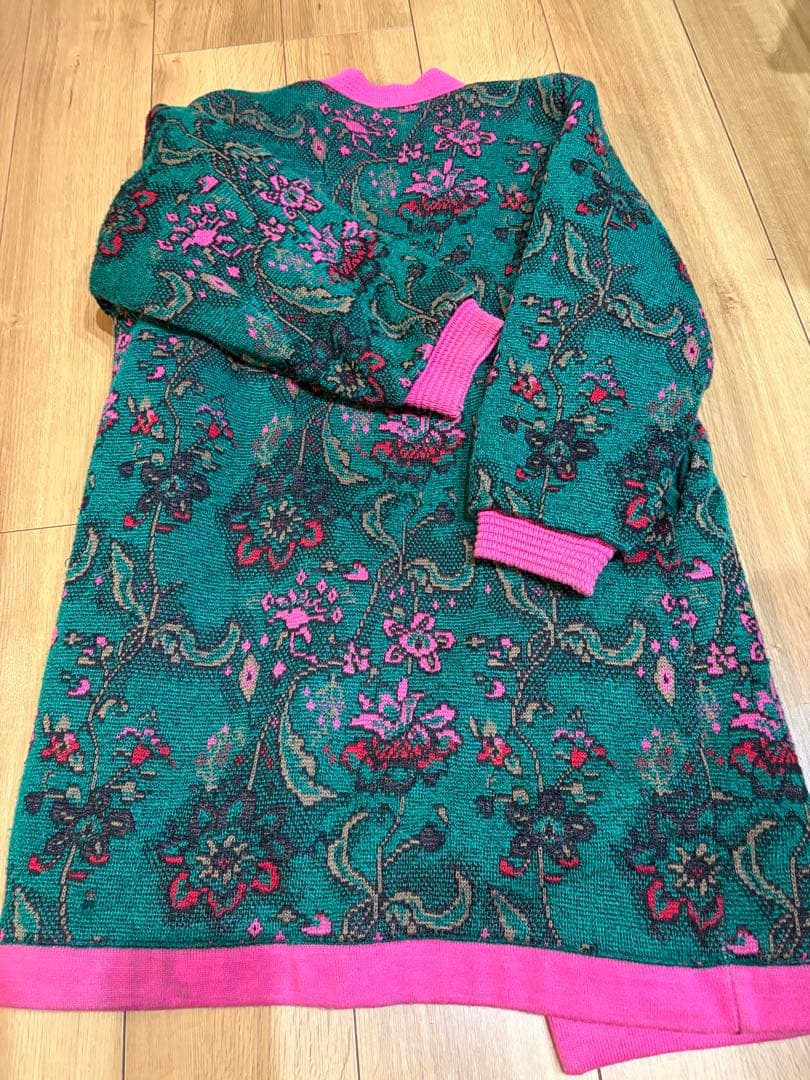 Yves Saint Laurent 花柄ニットカーディガン