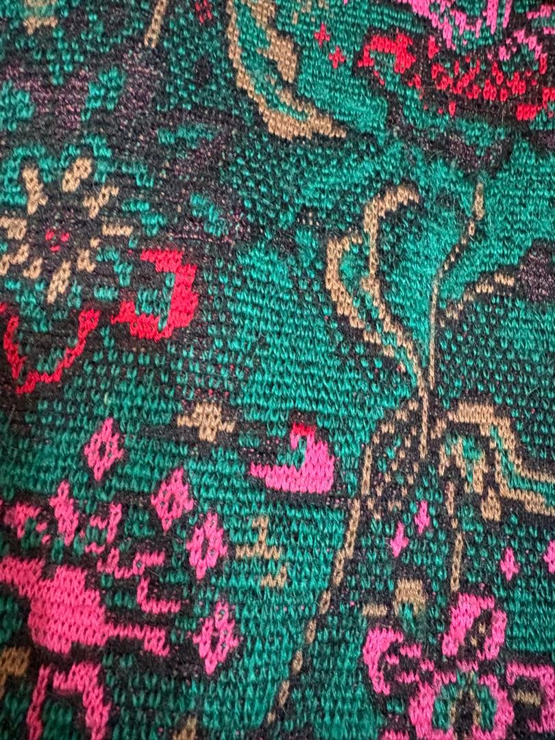 Yves Saint Laurent 花柄ニットカーディガン