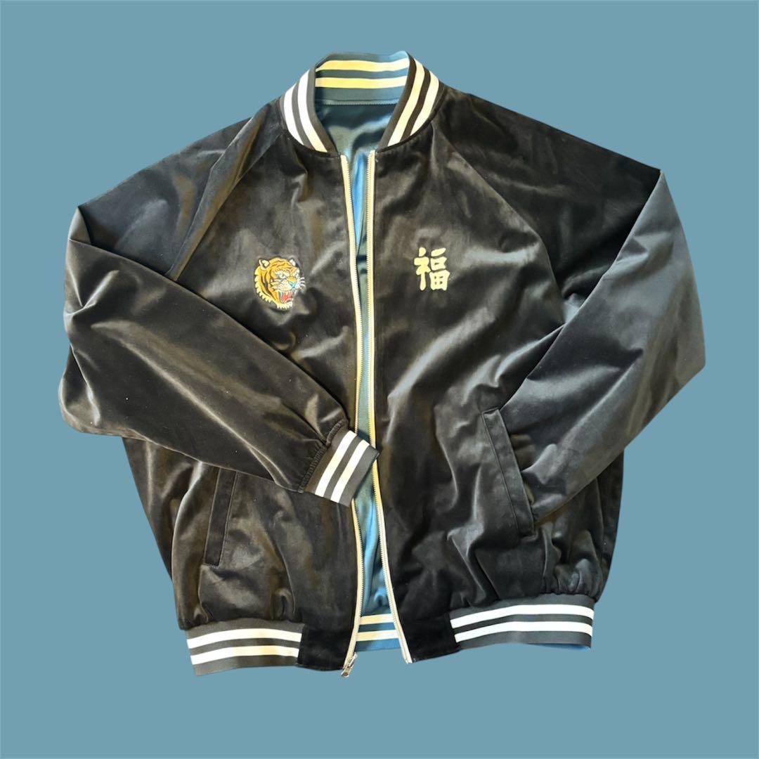 サイゴン ベトナム スカジャン リバーシブル ブラック ブルー