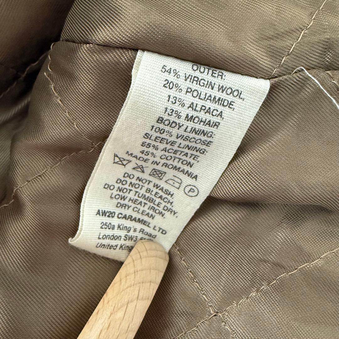 CARAMEL ミントグリーン ファー襟 コート