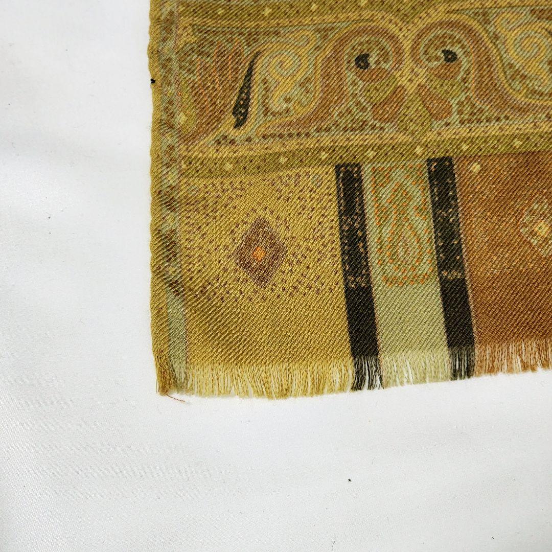 美品 ★ETRO★ ストール ペイズリー柄 ウール混 ベージュ ブラウン.