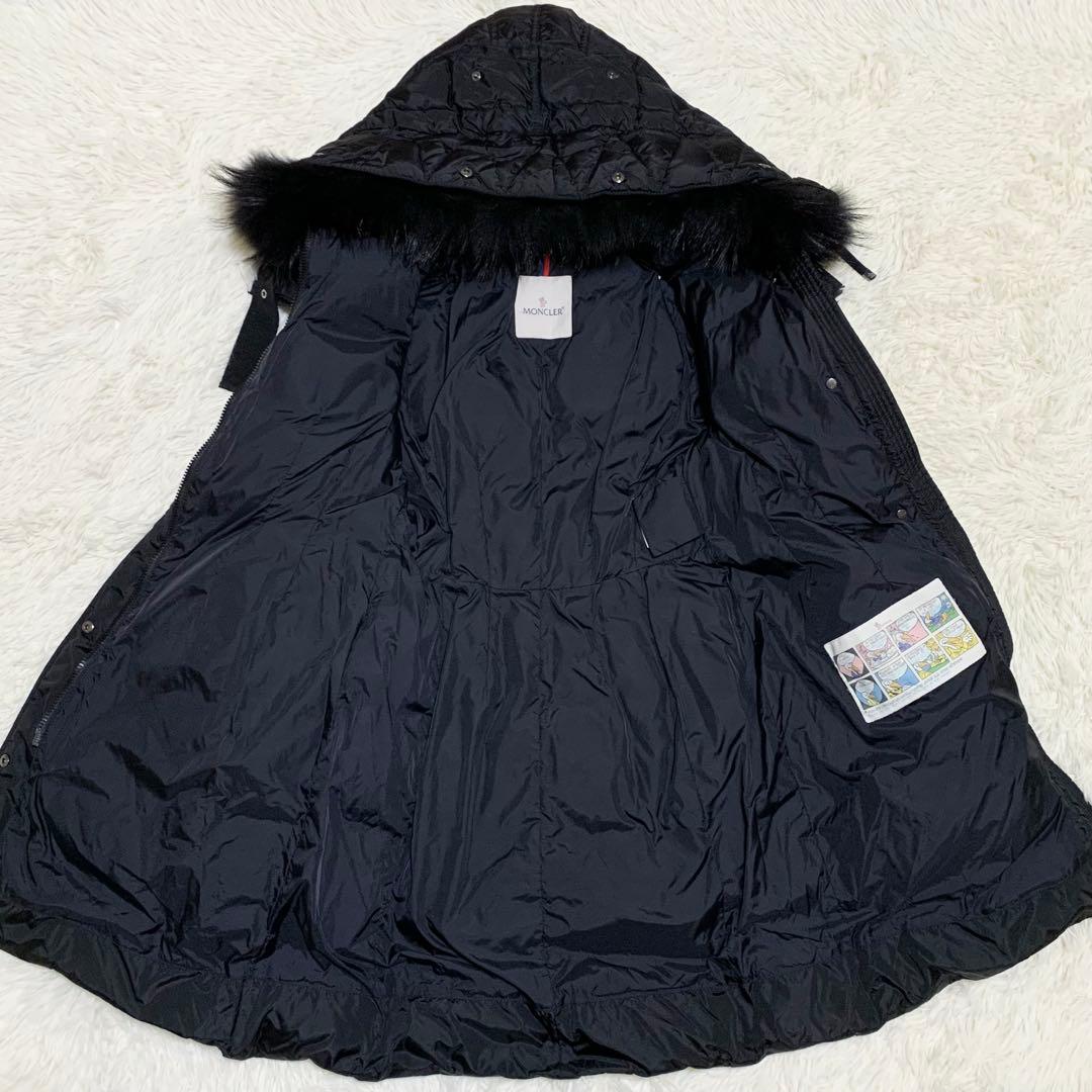 【極美品】モンクレール ダウン PHALANGERE タヌキファー ブラック 0