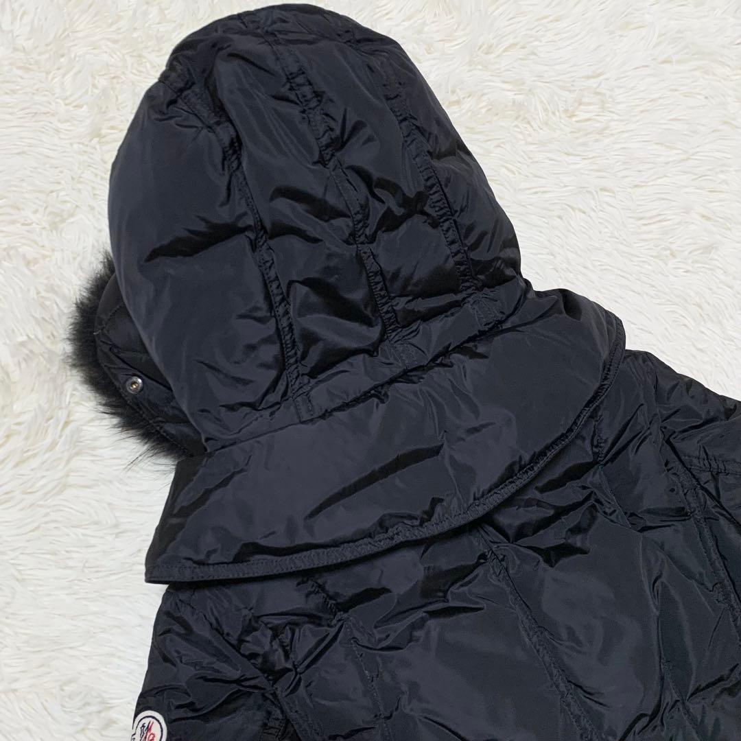【極美品】モンクレール ダウン PHALANGERE タヌキファー ブラック 0