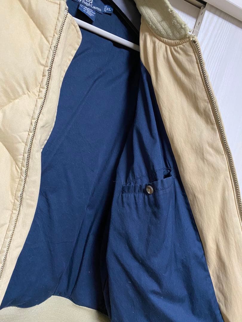 90s ポロラルフローレン ダウンジャケット スカイライナー型 ベージュ 短丈