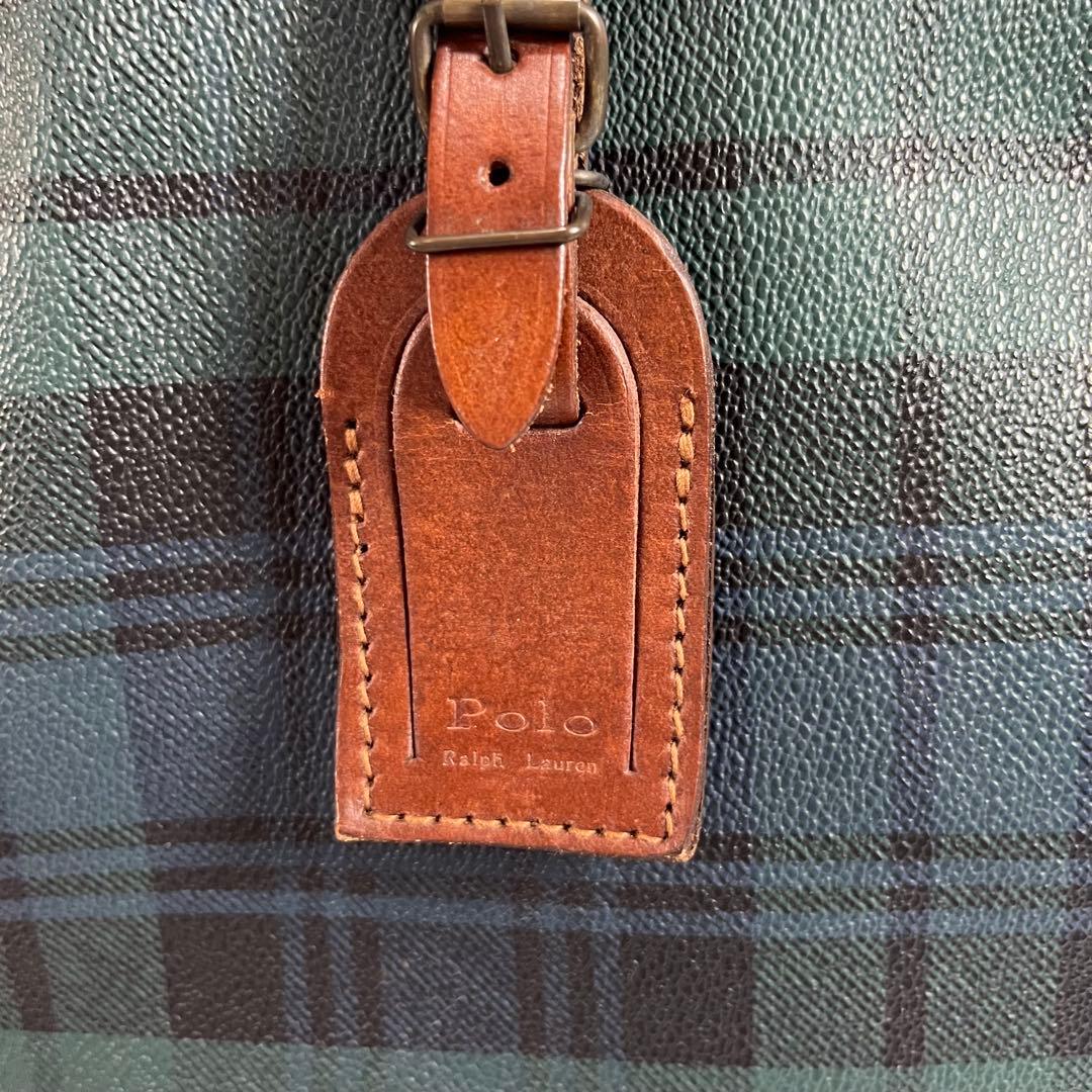 POLO RALPH LAUREN ボストンバッグ　チェック柄　PVC レザー