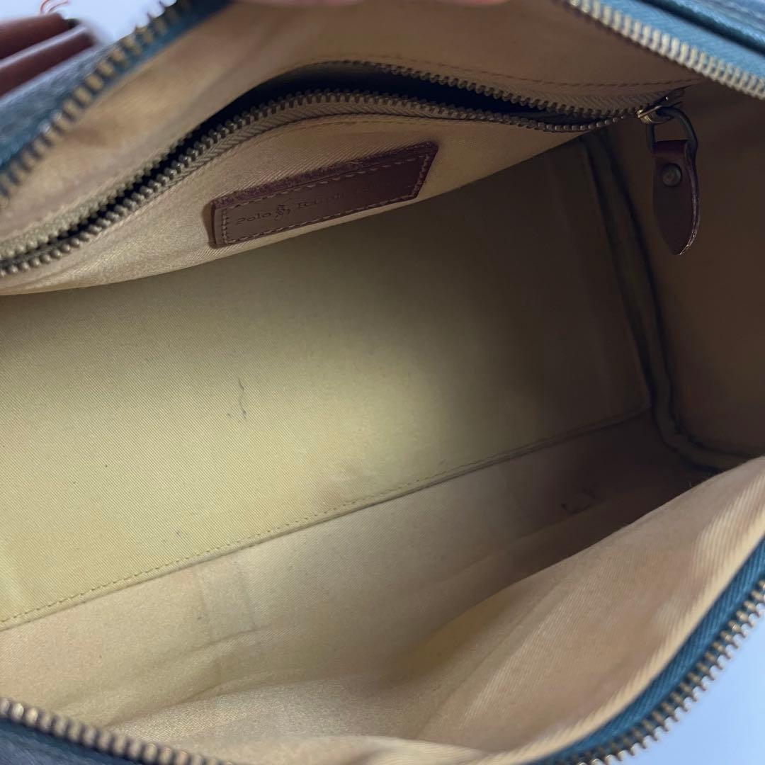 POLO RALPH LAUREN ボストンバッグ　チェック柄　PVC レザー