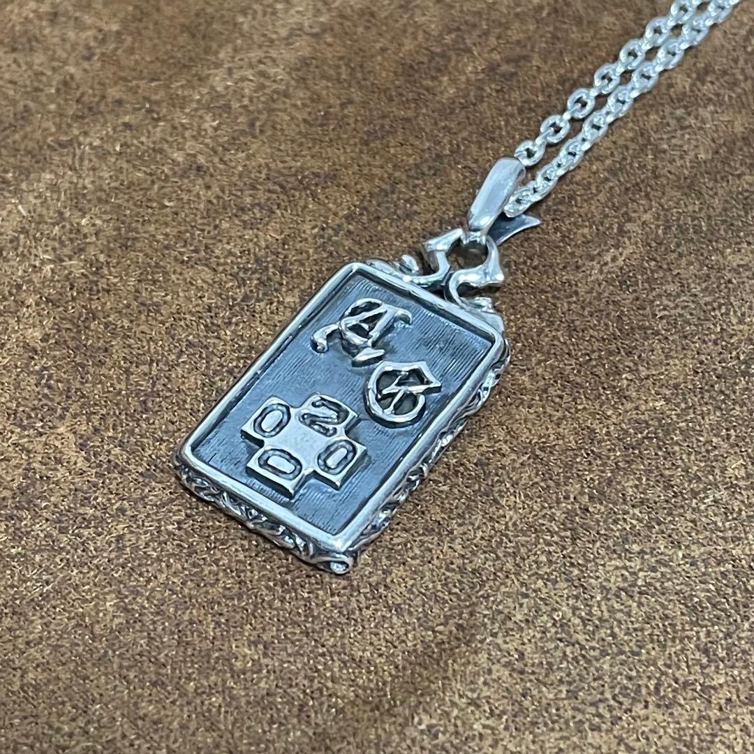 a11162 A&G シルバー ダガー フレーム ドッグタグ ペンダントトップ