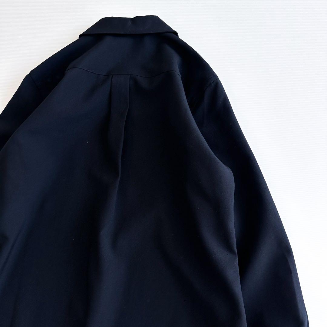 【美品】ローブドシャンブル コムデギャルソン / ウール丸襟シャツ 紺 S