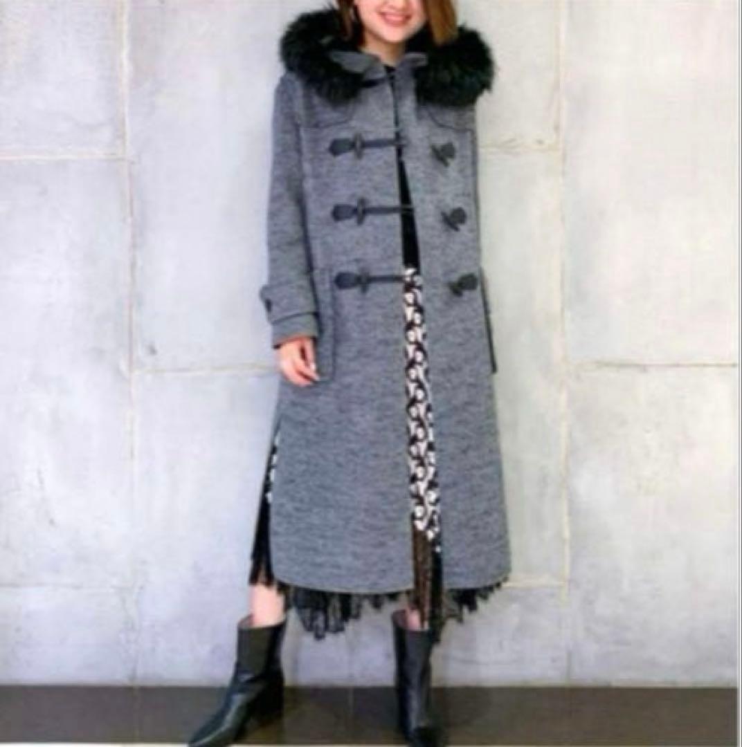 美品　グレースコンチネンタル　ダッフルコート ロング ヘリンボーン　2way