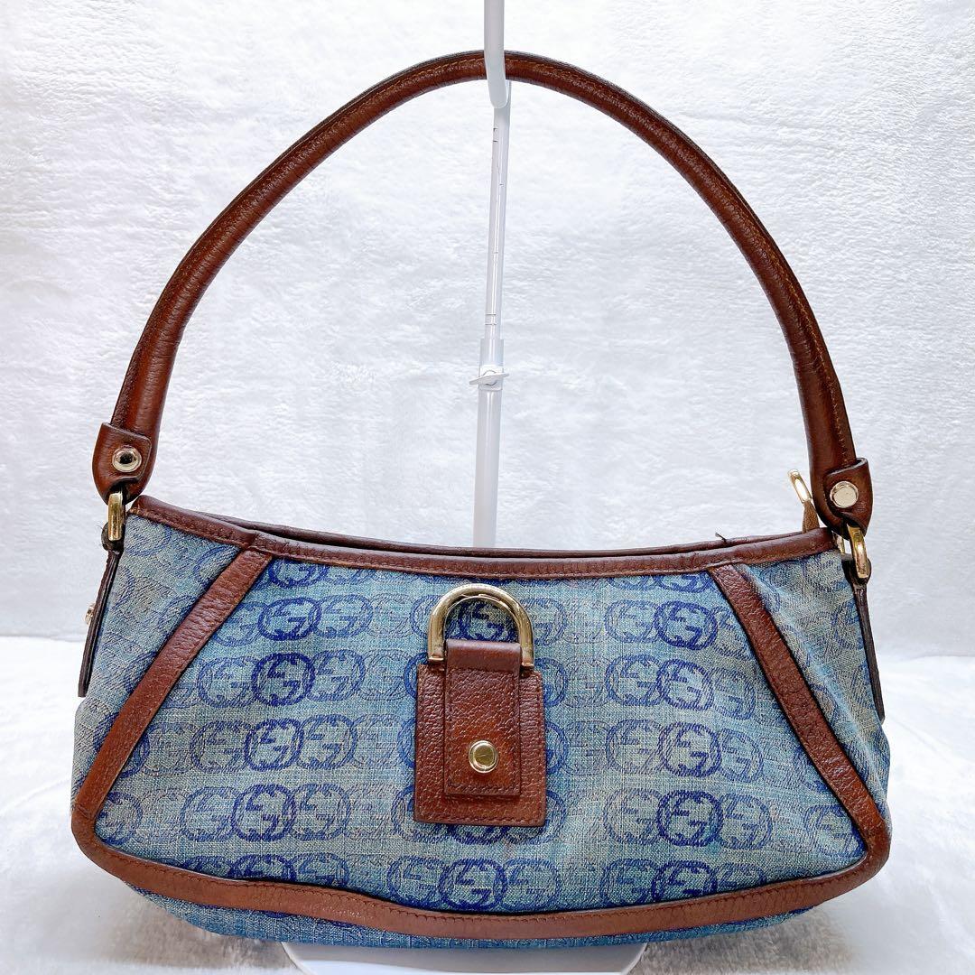 ✨綺麗✨GUCCI グッチ アビー デニム アクセサリーポーチ ワンショルダー