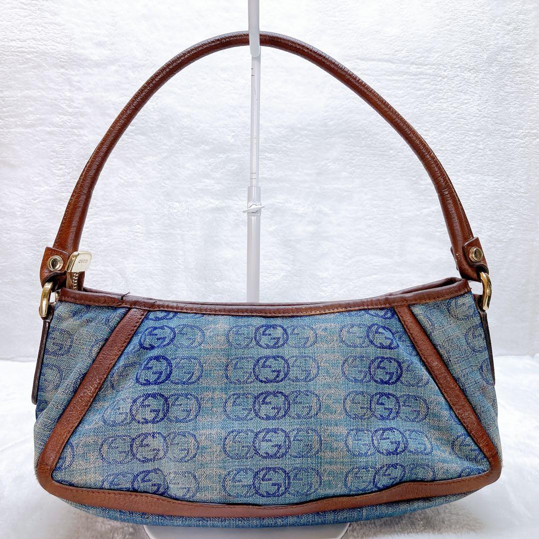 ✨綺麗✨GUCCI グッチ アビー デニム アクセサリーポーチ ワンショルダー