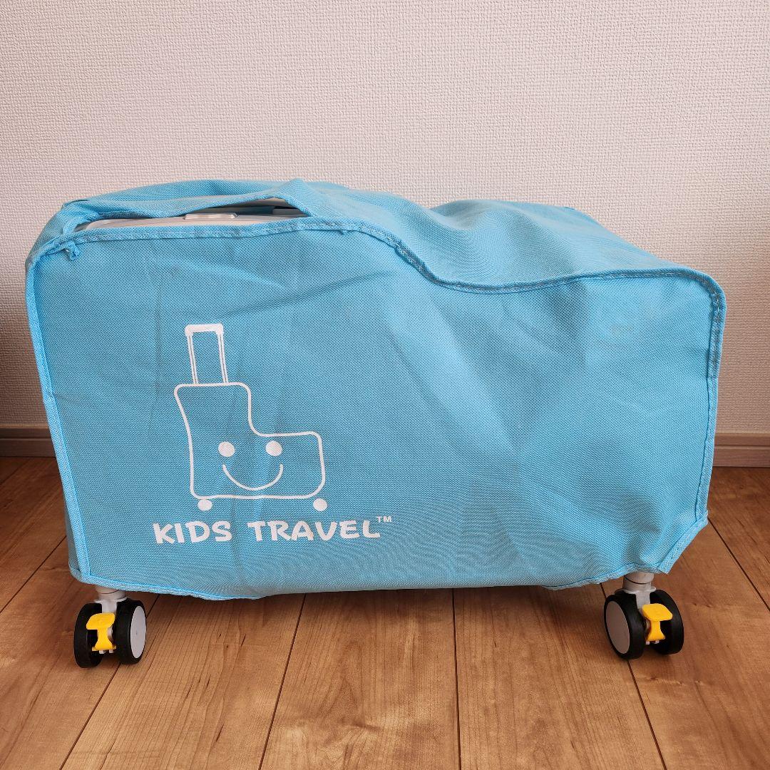 キッズトラベルキャリーミニ　くすみグリーン　子ども乗せキャリーケース