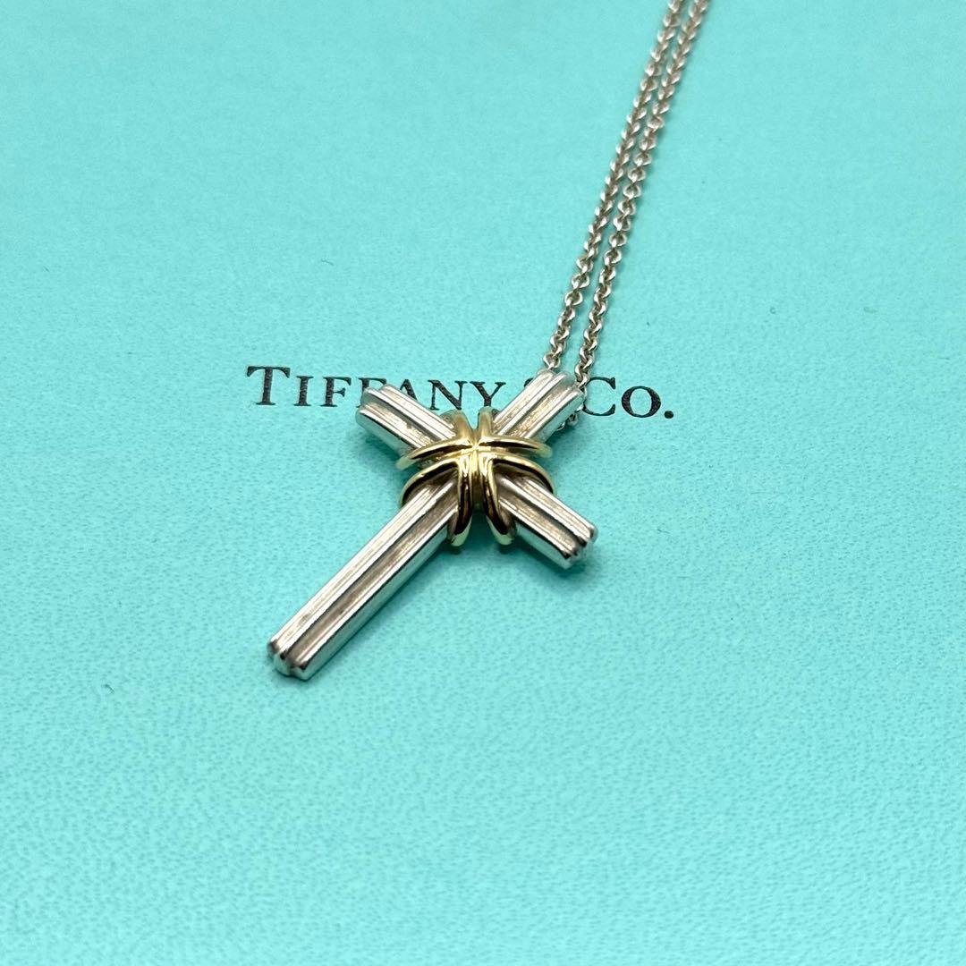 美品 ティファニー ネックレス シグネチャークロス 十字架 750 925