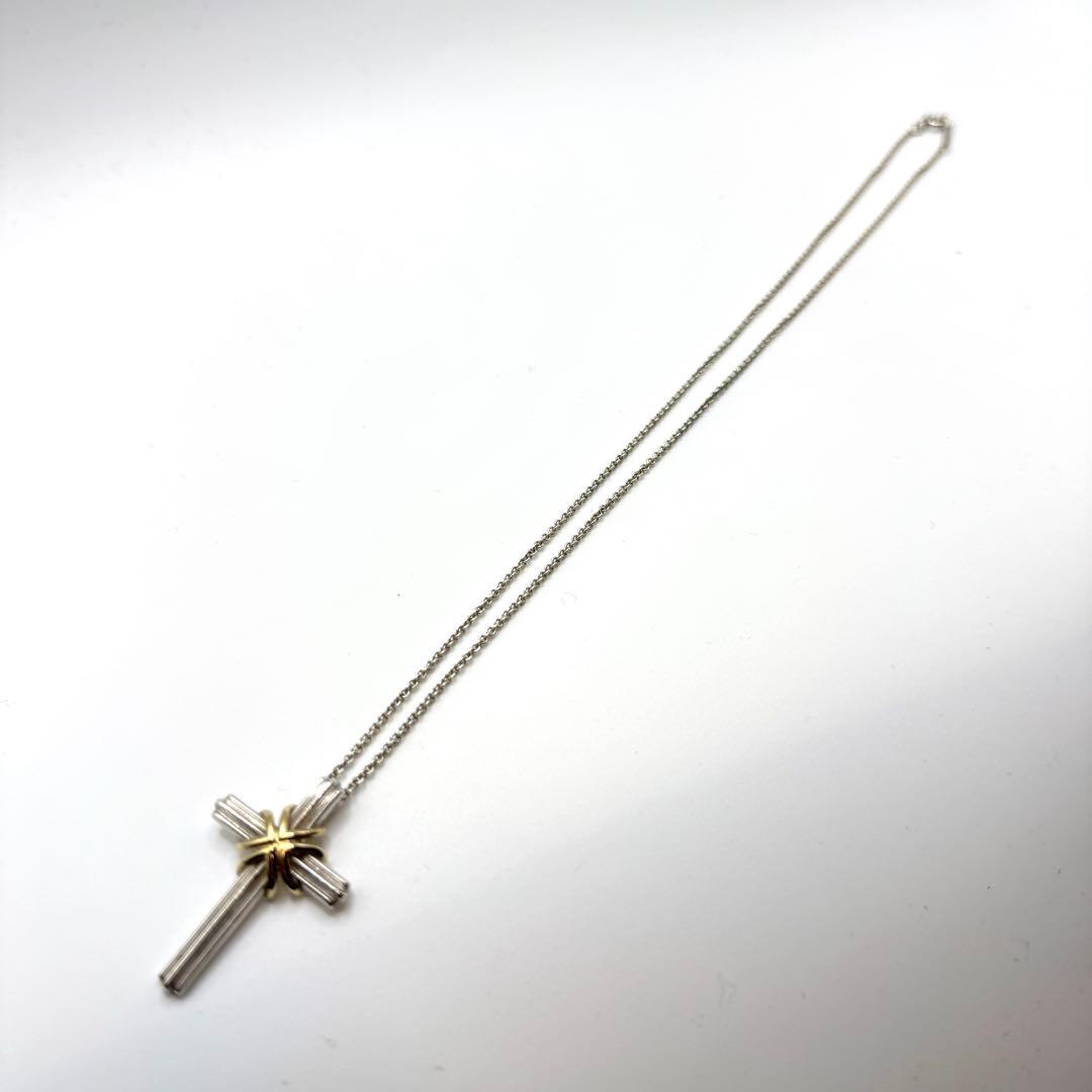 美品 ティファニー ネックレス シグネチャークロス 十字架 750 925
