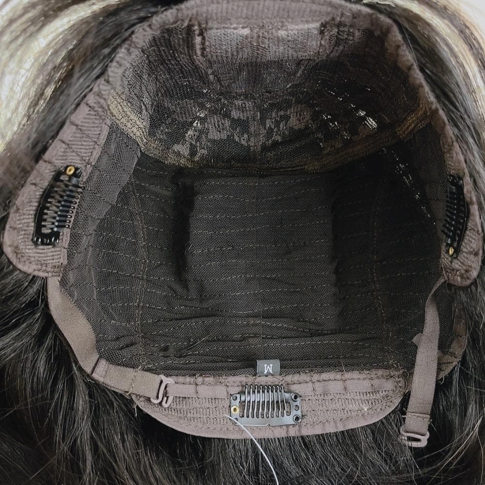 人毛100% フルウィッグ 医療用 ロング ストレート ブラック 黒髪 手縫い