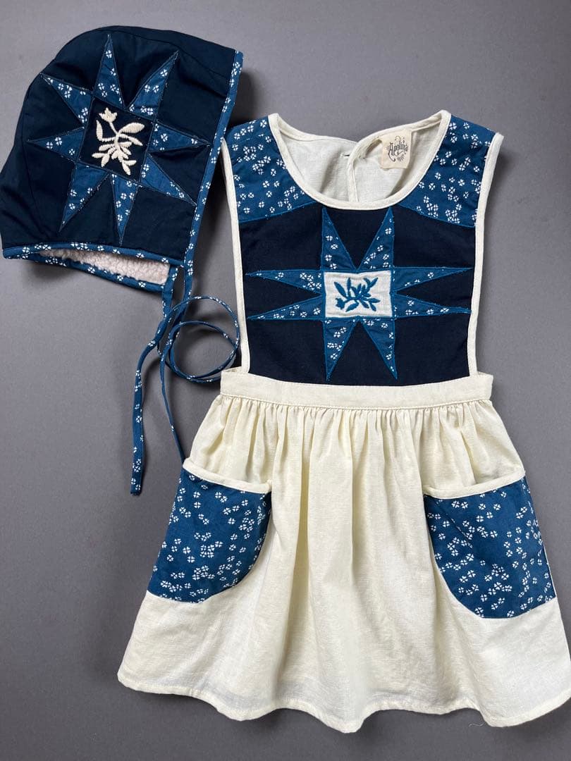 Apolina 2018AW 【パッチワークドレス & ボンネット セット】