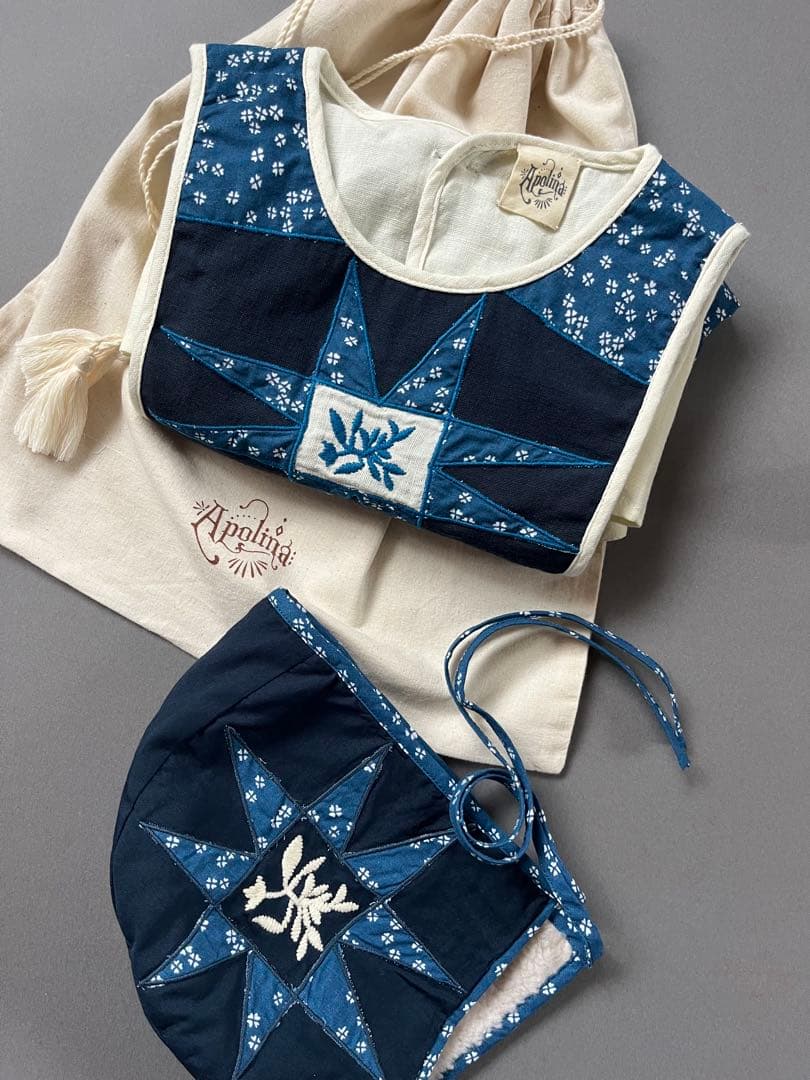 Apolina 2018AW 【パッチワークドレス & ボンネット セット】