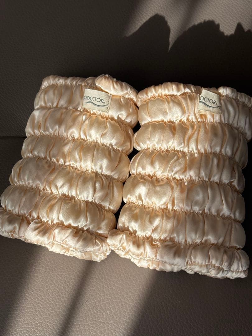 【美品】イオンドクター シルク足首レッグウォーマー パールベージュ