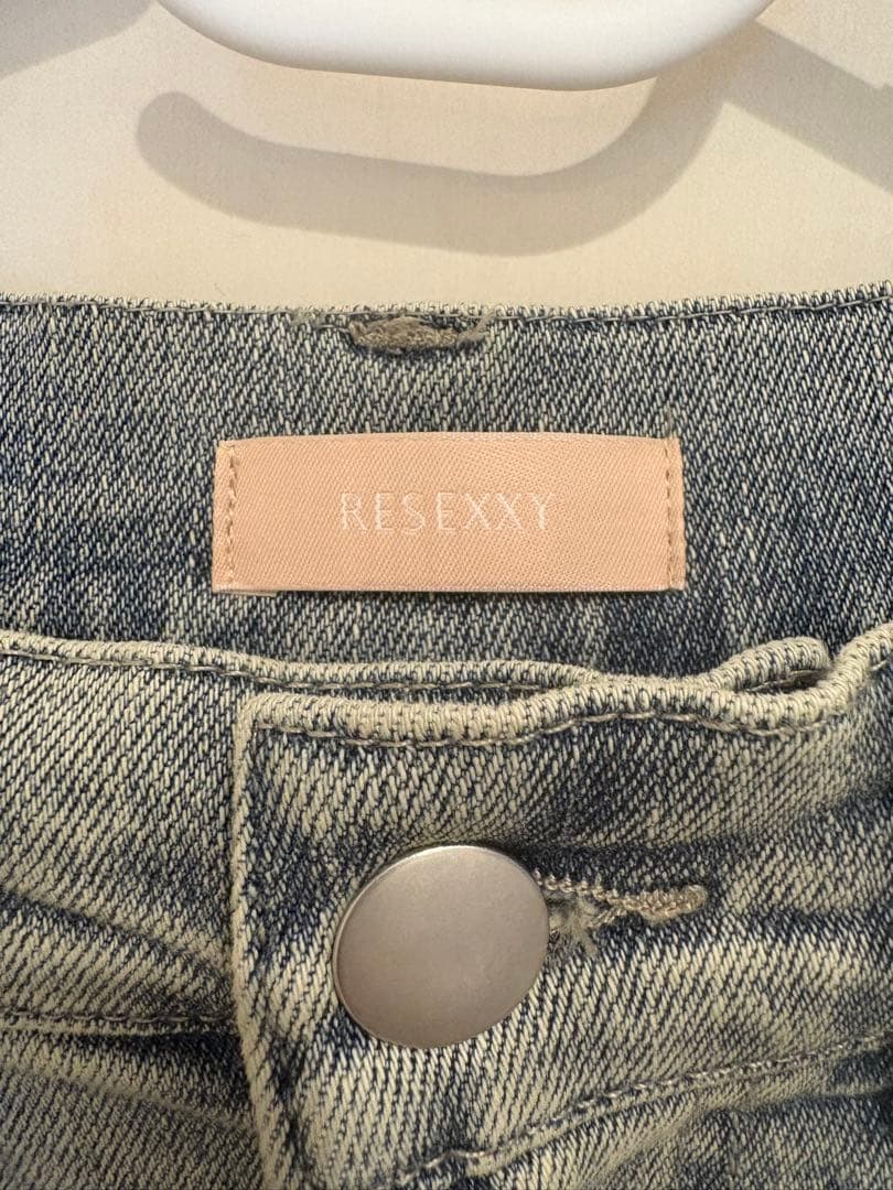 RESEXXY カットアウトリボンデニムパンツ アイスブルーM レゼクシー