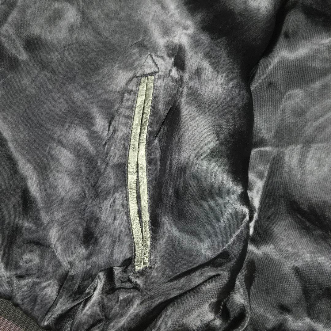 美品　花旅楽団 リバーシブル スカジャン 渦龍 和柄 刺繍　レーヨン 黒 L