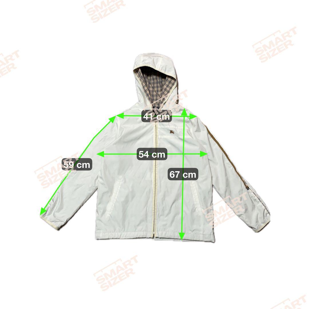 Burberry ロゴ 刺繍 ナイロン ジャケット M ホワイト ノバチェック