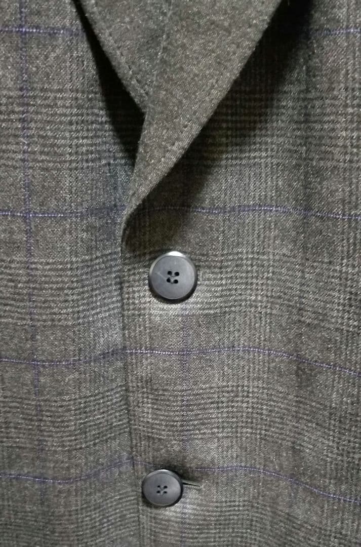 ジョルジオアルマーニ　メンズジャケット　ショールカラー　グレーチェック柄　60