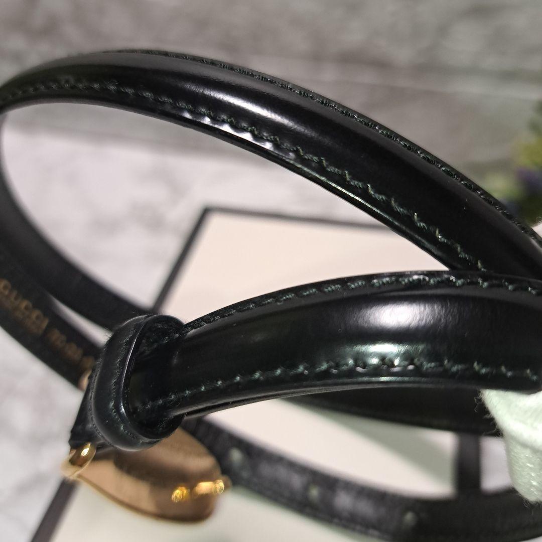 ✨️超美品✨️GUCCI グッチ ベルト ブラック レザー　 ゴールドバックル