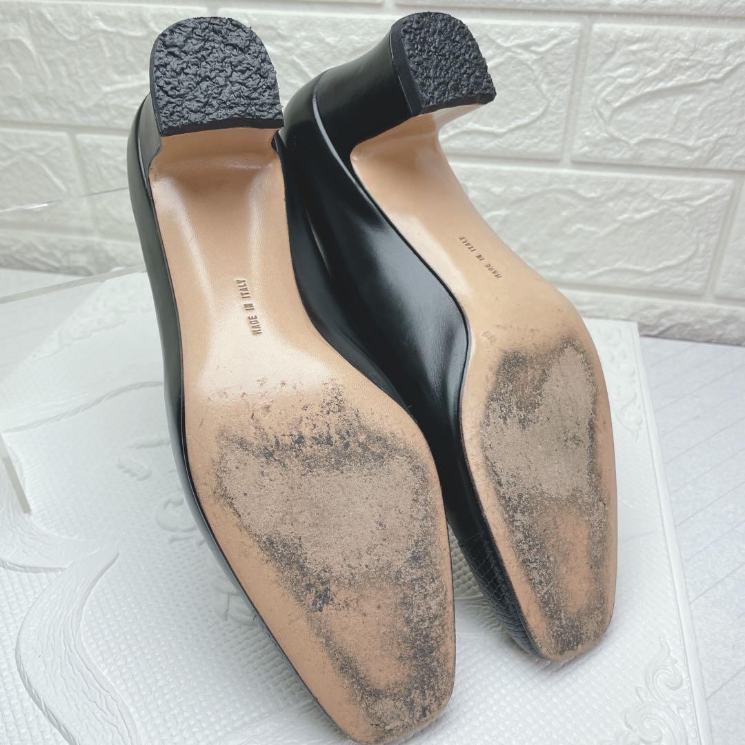 サルヴァトーレフェラガモ レディース チャンキーヒール パンプス【24.0】黒