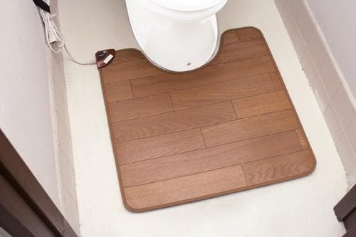 日本製 フローリングタイプホット トイレマット　ブラウン