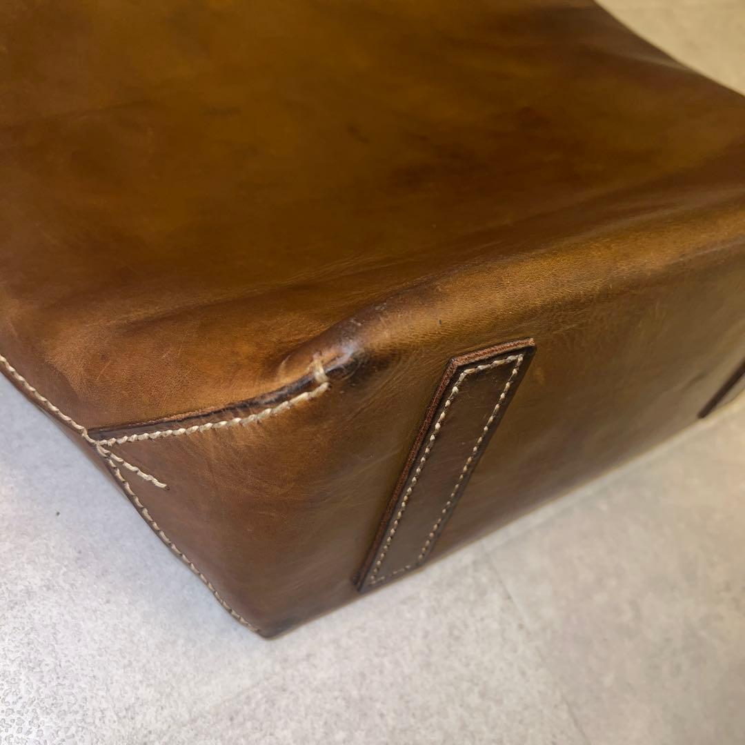 A3 本革トート genten 縦型 アマーノ カーキ男女兼用