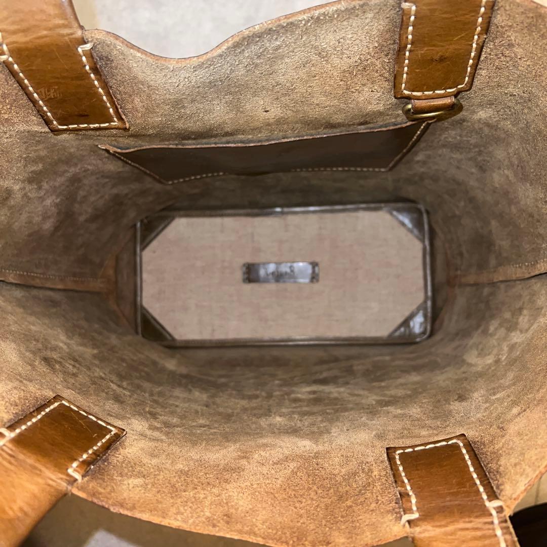 A3 本革トート genten 縦型 アマーノ カーキ男女兼用