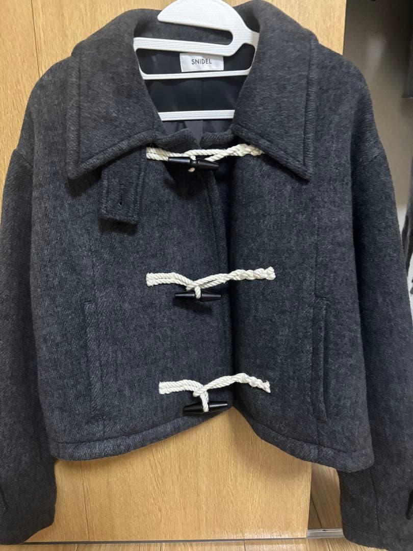 SNIDEL 2024AW ウールシャギー ショートダッフル 0 S グレー