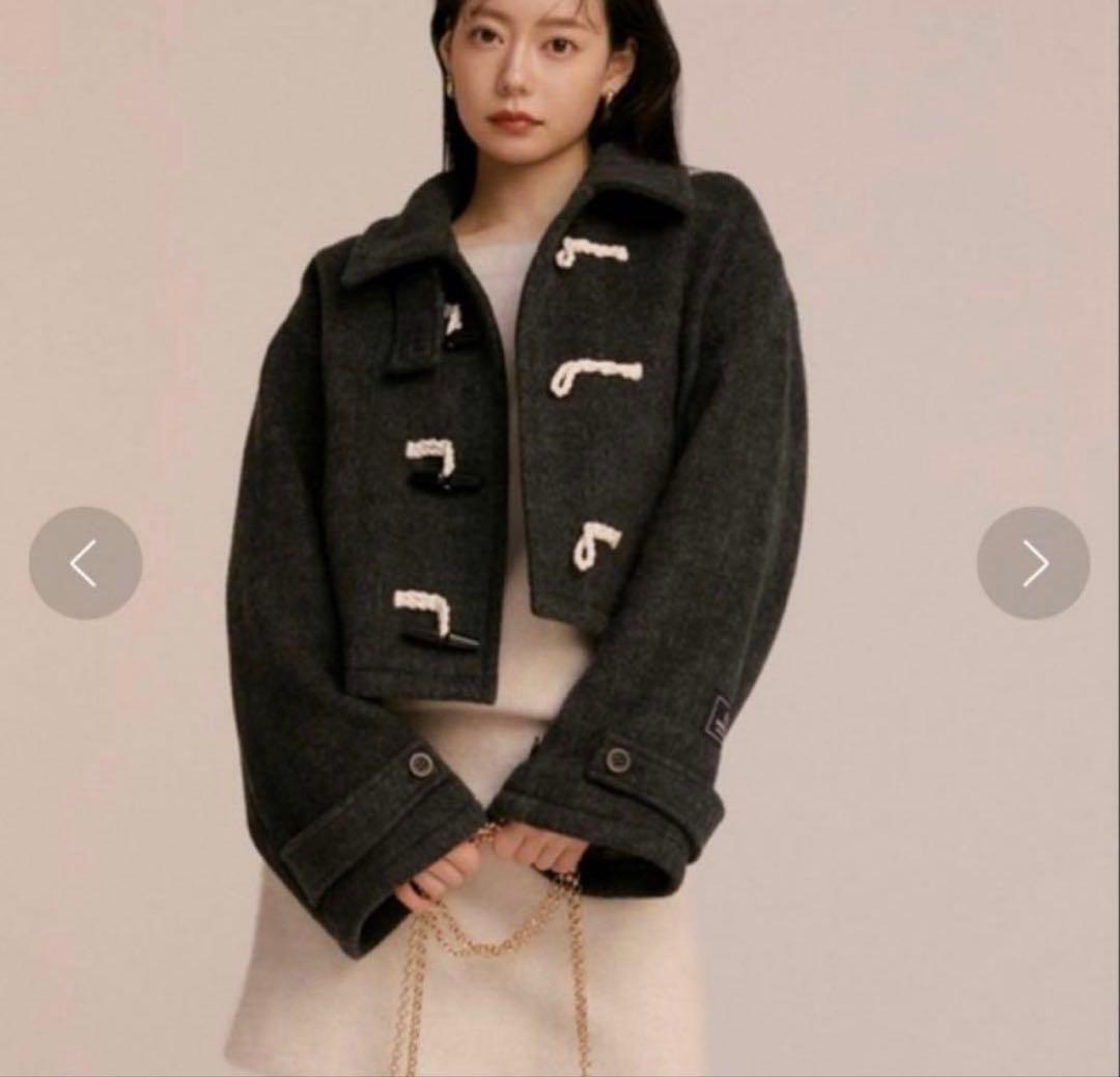 SNIDEL 2024AW ウールシャギー ショートダッフル 0 S グレー