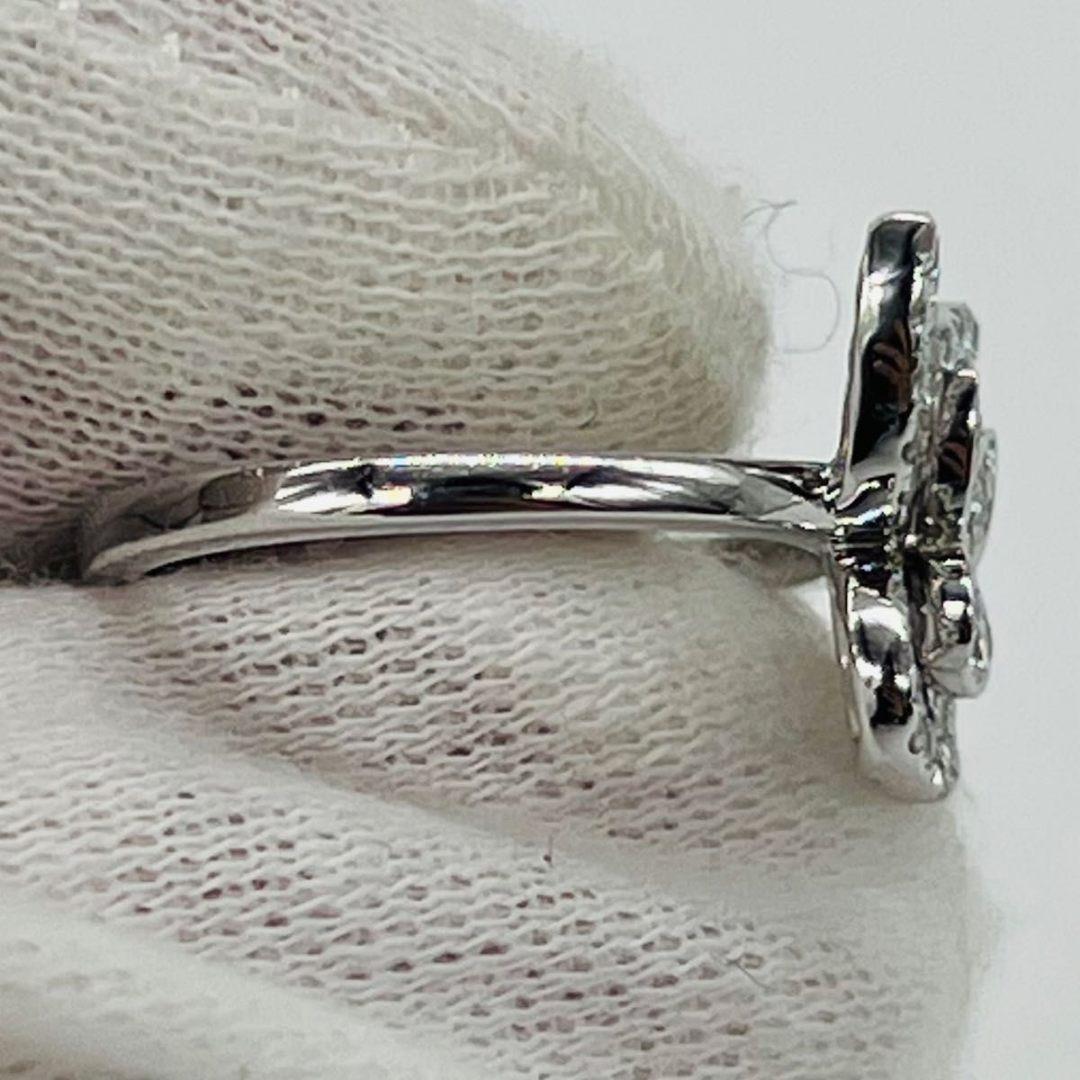 新品磨き　グラフ バタフライ シルエット ダイヤ　リング シルバー WG