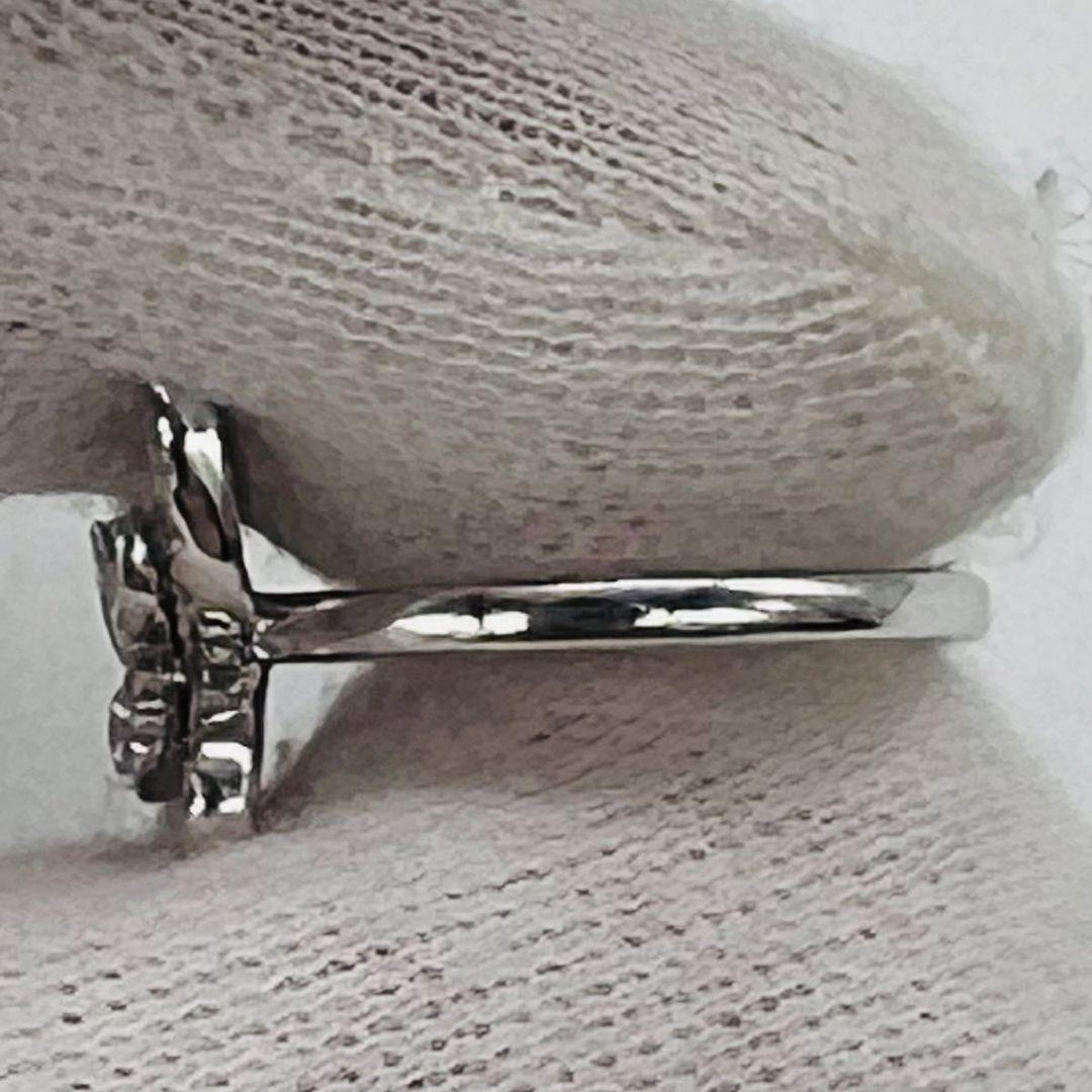 新品磨き　グラフ バタフライ シルエット ダイヤ　リング シルバー WG