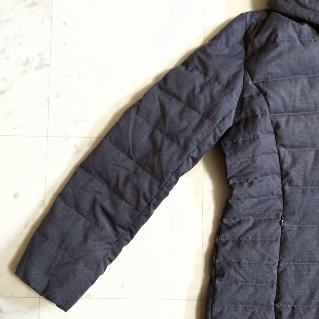 美品♪サイズ42・LL iCB ハイネック ウール ダウンコート ダークグレー